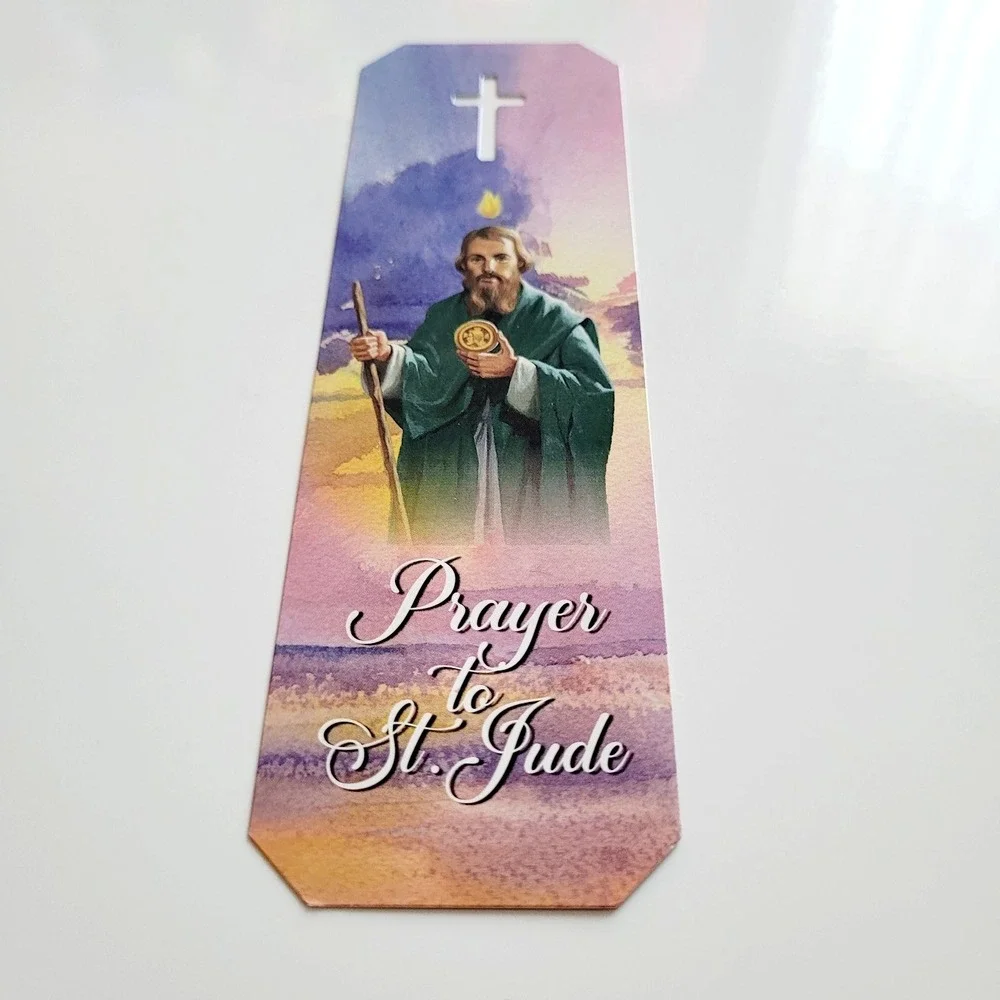 Prayer to Saint Jude Bookmark, plastic cutout cross, St. Jude Shrine, SJS0324-PF